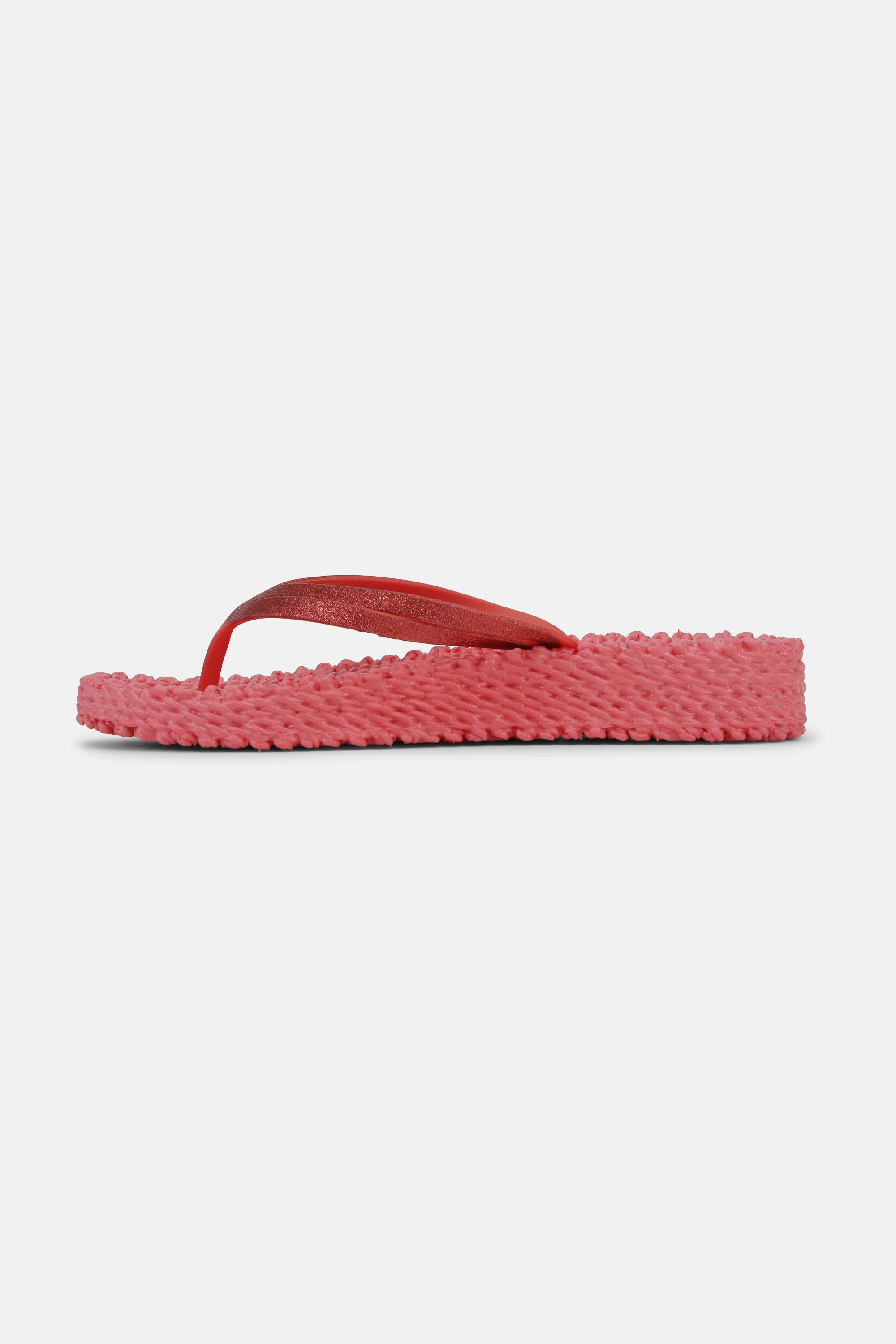 Platform Flip-flops Glitter - Raspberry
